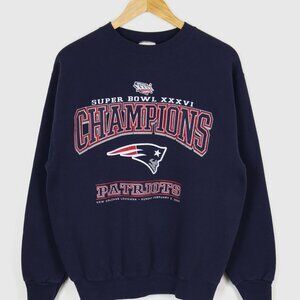 Vintage 90s New England Patiots Super Bowl XXXVI Champions Crewneck Sweatshirt